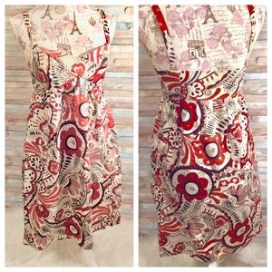 ANNTAYLOR LOFT Paisley Shift Dress SZ 2 Red